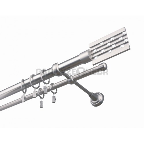 Garnýž kovová 240 cm dvouřadá - dvojitá 25 Nutka Satina