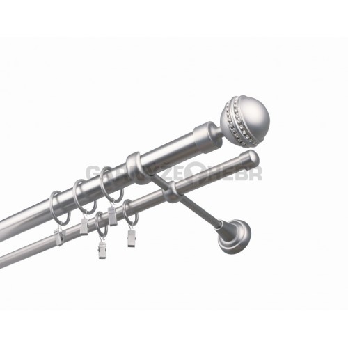 Garnýž kovová 110 cm dvouřadá - dvojitá 25 Paola Crystal Satina