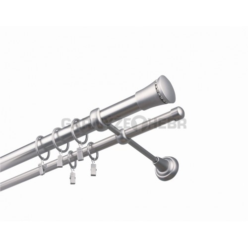 Garnýž kovová 280 cm dvouřadá - dvojitá 25 Prince Crystal Satina