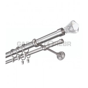 Garnýž kovová 100 cm dvouřadá - dvojitá 25 Stozek Crystal Satina