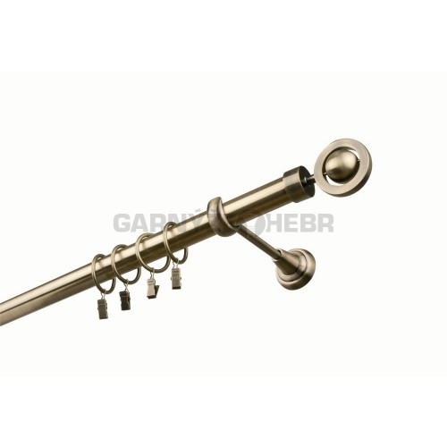 Garnýž kovová 230 cm jednořadá 25 Atena mosaz