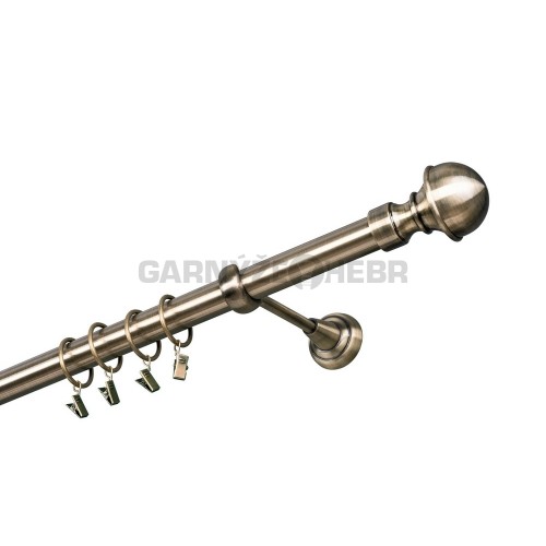 Garnýž kovová 230 cm jednořadá 25 Boston mosaz