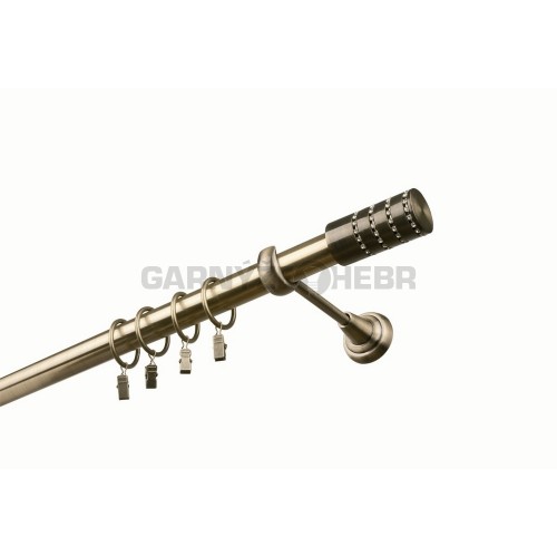 Garnýž kovová 260 cm jednořadá 25 Cylinder crystal mosaz