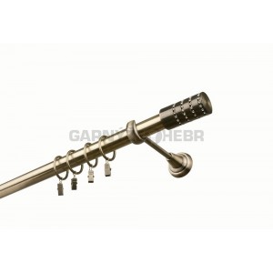 Garnýž kovová 100 cm jednořadá 25 Cylinder crystal mosaz