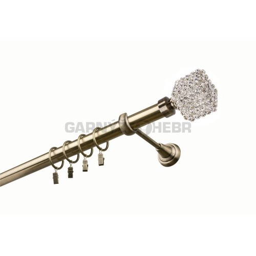 Garnýž kovová 170 cm jednořadá 25 Kwadro Diamant mosaz