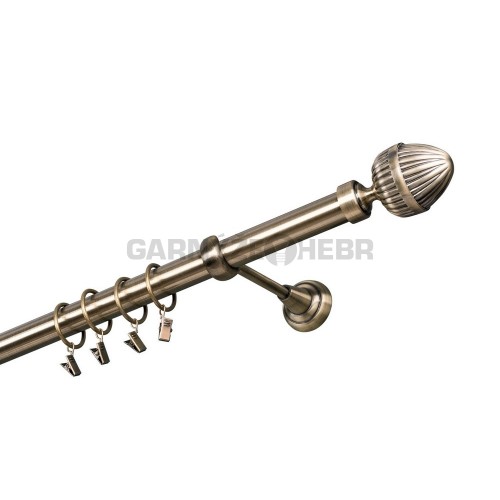 Garnýž kovová 380 cm jednořadá 25 Odeon mosaz