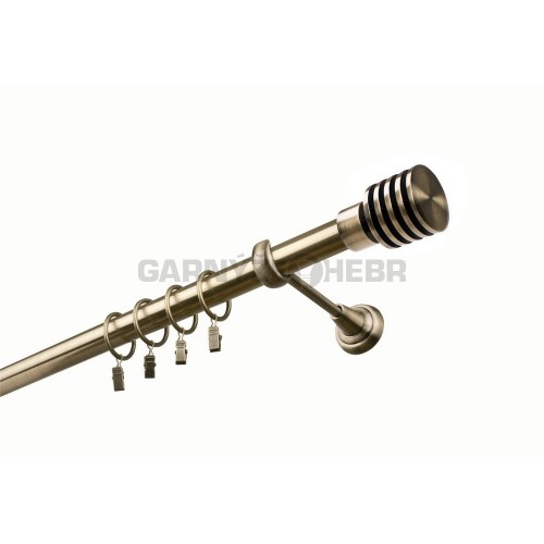 Garnýž kovová 380 cm jednořadá 25 Talarki mosaz