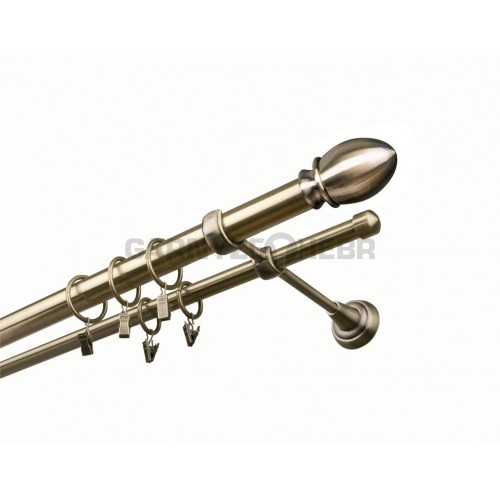 Garnýž kovová 260 cm dvouřadá - dvojitá 25 Belluno Mosaz