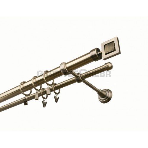 Garnýž kovová 340 cm dvouřadá - dvojitá 25 Apollo Mosaz