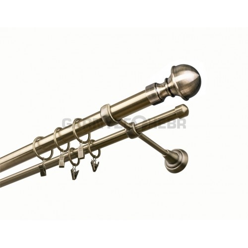 Garnýž kovová 460 cm dvouřadá - dvojitá 25 Boston Mosaz