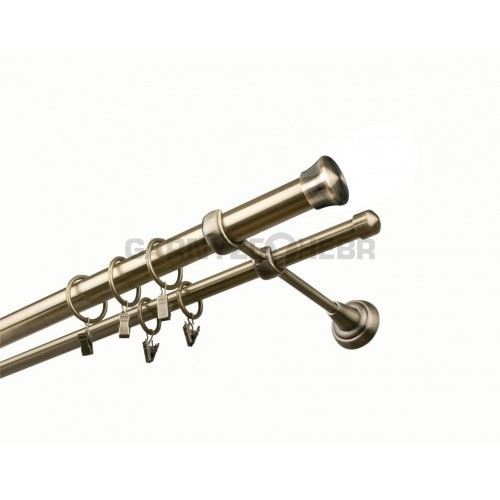 Garnýž kovová 230 cm dvouřadá - dvojitá 25 Fulda Mosaz