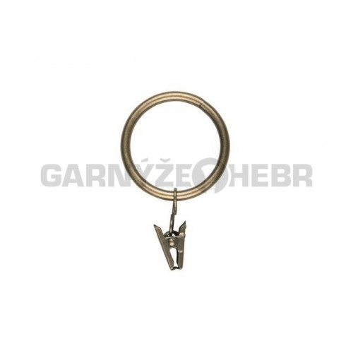 Kroužek s žabkou pro tyč 25mm - mosaz