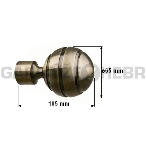 Koncovka pro tyč 25mm Paola - mosaz