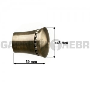 Koncovka pro tyč 25mm Prince Crystal - mosaz