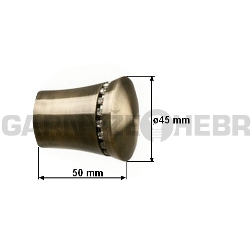 Koncovka pro tyč 25mm Prince Crystal - mosaz