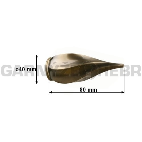 Koncovka pro tyč 25mm Twister - mosaz