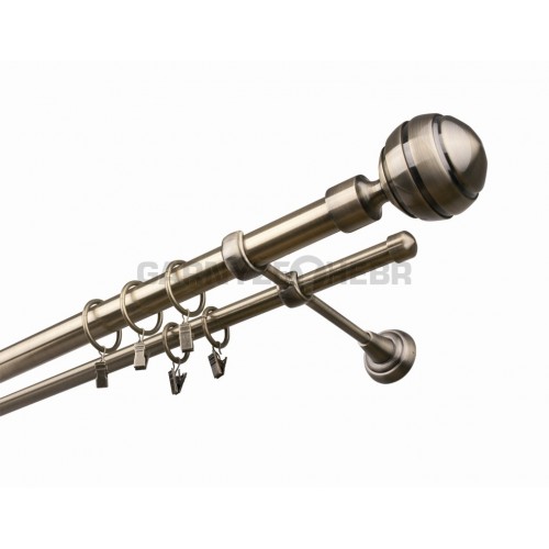 Garnýž kovová 120 cm dvouřadá - dvojitá 25 Paola Mosaz