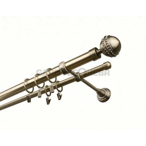 Garnýž kovová 460 cm dvouřadá - dvojitá 25 Paola crystal Mosaz