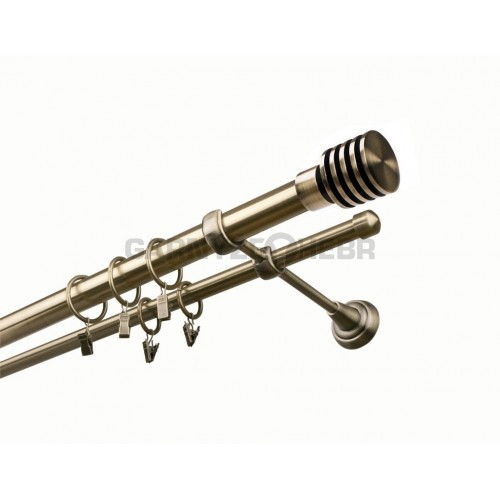 Garnýž kovová 120 cm dvouřadá - dvojitá 25 Talarki Mosaz