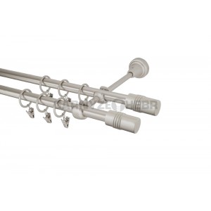 Garnýž kovová 2m, dvouřadá - dvojitá, Cylinder double, chrom mat