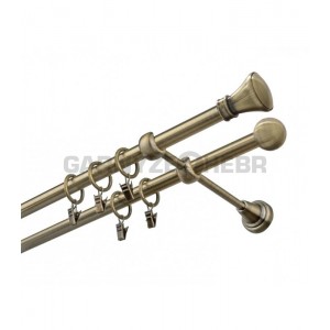 Garnýž kovová 260 cm dvouřadá - dvojitá 16 Koloseo mosaz