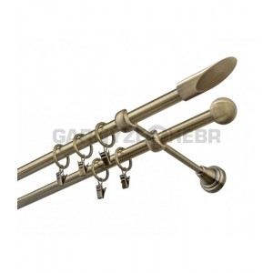 Garnýž kovová 260 cm dvouřadá - dvojitá 16 Piza mosaz