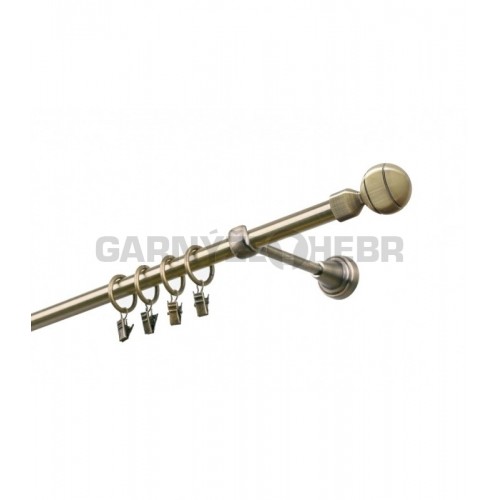 Garnýž kovová 400 cm jednořadá 16 Paola mosaz