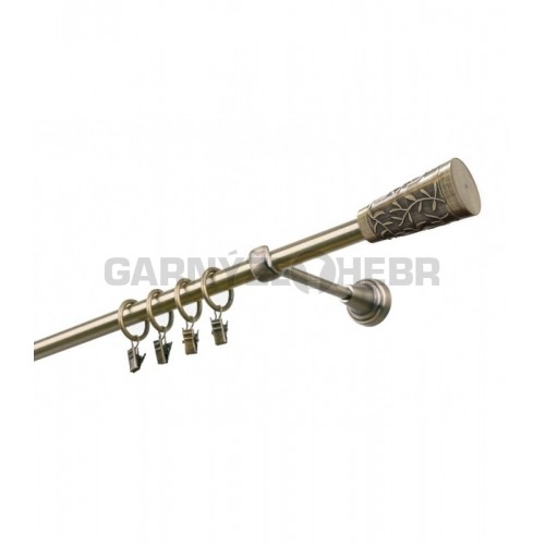 Garnýž kovová 200 cm  jednořadá 16 Sevilla mosaz