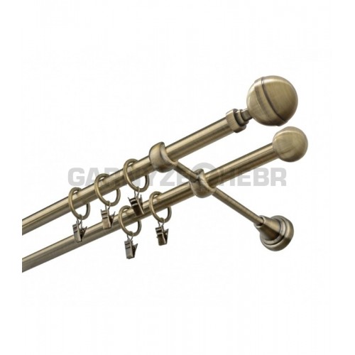 Garnýž kovová 400 cm dvouřadá - dvojitá 16 Kalisto mosaz