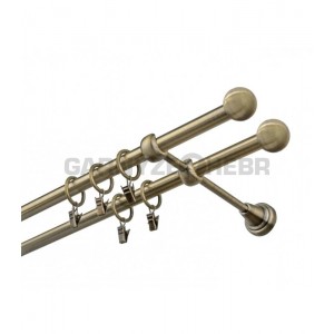 Garnýž kovová 260 cm dvouřadá - dvojitá 16 Koule mosaz