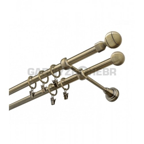 Garnýž kovová 170 cm dvouřadá - dvojitá 16 Paola mosaz