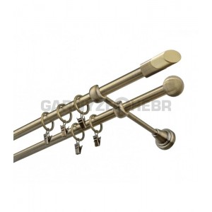 Garnýž kovová 100 cm dvouřadá - dvojitá 16 Piza II mosaz