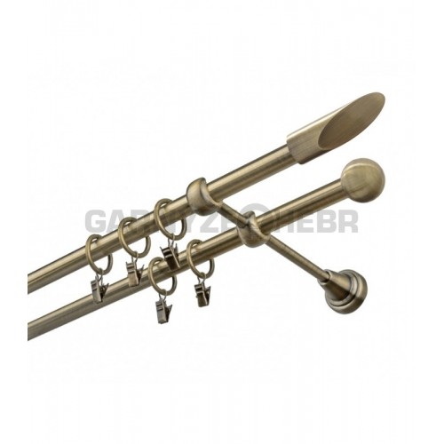 Garnýž kovová 300 cm dvouřadá - dvojitá 16 Piza mosaz