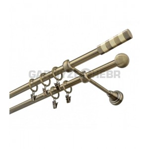 Garnýž kovová 260 cm dvouřadá - dvojitá 16 Sigma mosaz