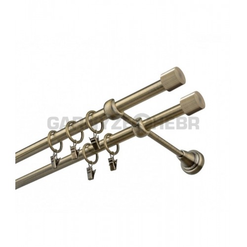 Garnýž kovová 110 cm dvouřadá - dvojitá 16 Válec double mosaz