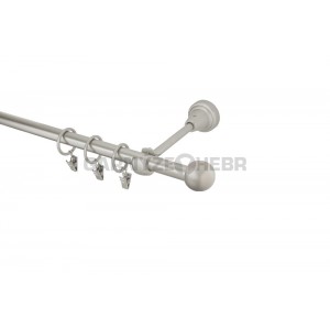 Záclonová tyč 3,2m kovová, Koule, chrom mat 