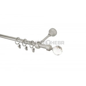 Záclonová tyč 3,2m kovová, Koule crystal, chrom mat 
