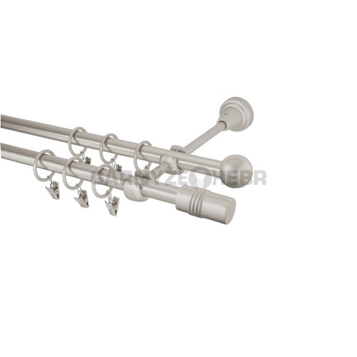 Garnýž kovová 440 cm dvouřadá - dvojitá 16 Cylinder chrom mat