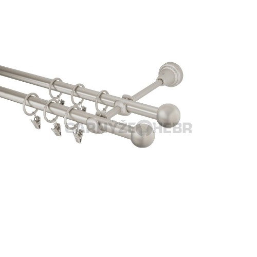 Garnýž kovová 260 cm dvouřadá - dvojitá 16 Koule chrom mat