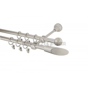 Garnýž kovová 3,2m, dvouřadá - dvojitá, Piza, chrom mat