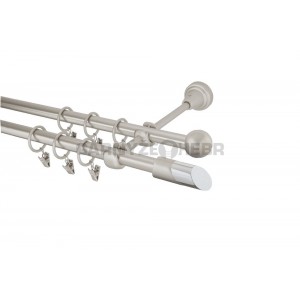 Garnýž kovová 3,2m, dvouřadá - dvojitá, Piza II, chrom mat