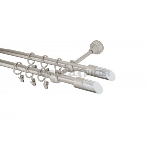 Garnýž kovová 4m, dvouřadá - dvojitá, Piza II double, chrom mat