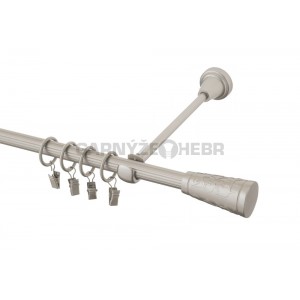 Záclonová tyč kovová 3,2m rýhovaná, Sevilla, chrom mat