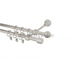 Garnýž kovová 3,2m, dvouřadá - dvojitá, Válec, chrom mat