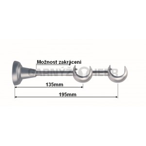 Garnýž kovová 100 cm dvouřadá - dvojitá 25/25 Belluno double Satina