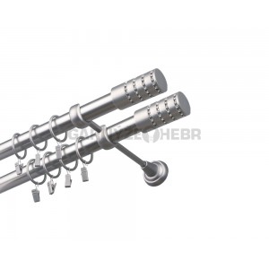 Garnýž kovová 260 cm dvouřadá - dvojitá 25/25 Cylinder crystal double Satina