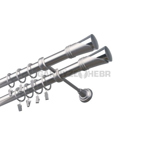 Garnýž kovová 140 cm dvouřadá - dvojitá 25/25 Duncan double Satina