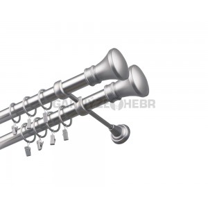 Garnýž kovová 260 cm dvouřadá - dvojitá 25/25 Žezlo double Satina