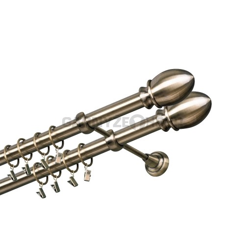 Garnýž kovová 240 cm dvouřadá - dvojitá 25/25 Belluno double Mosaz