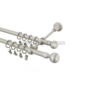 Garnýž kovová 2m rýhovaná dvouřadá - dvojitá, Paola crystal, chrom mat